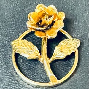 Vintage 12k GF Rose Necklace Pendant